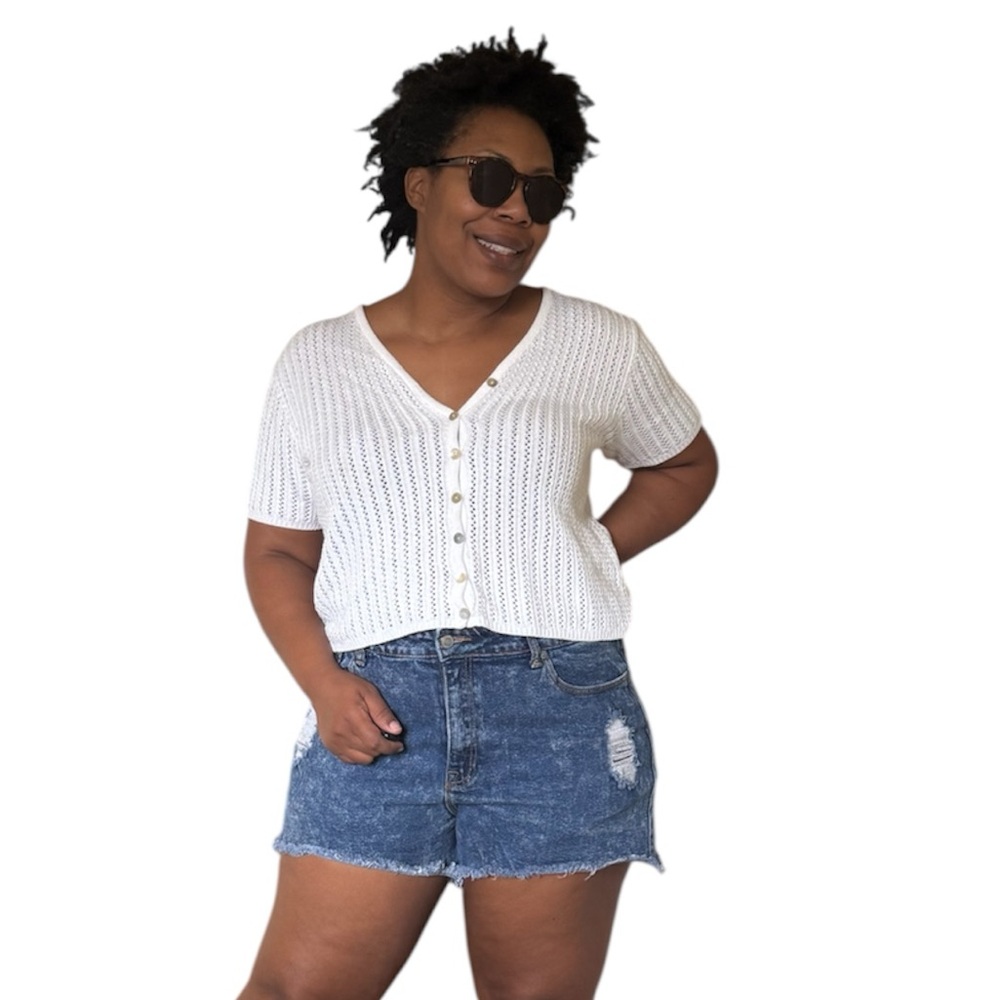 Judy Blue Shorts High Rise Cutoff Distressed Raw Hem